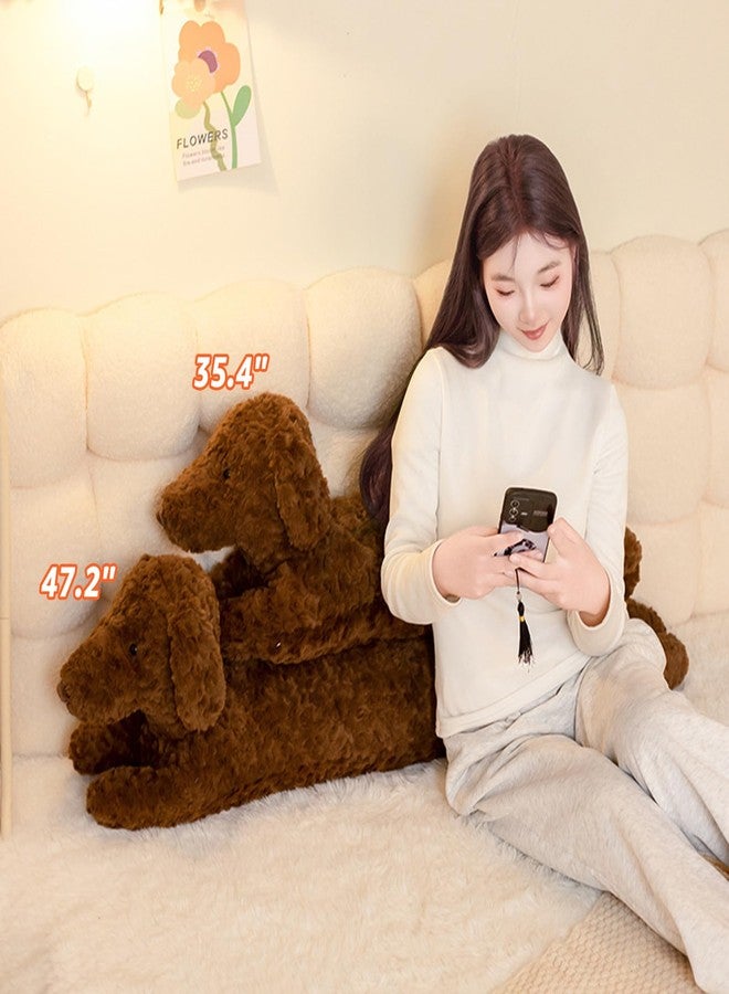 PEACH CAT قطة بيتش، كلب داشهوند، حيوانات محشوة، طول 35.4 بوصة، جرو وينر، ألعاب قطيفة ناعمة، هدايا للأطفال، بني - Image 3